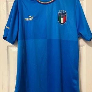 Italy Puma Men’s Jersey Size Large 2022/2022 Football Blue Soccer Shirt